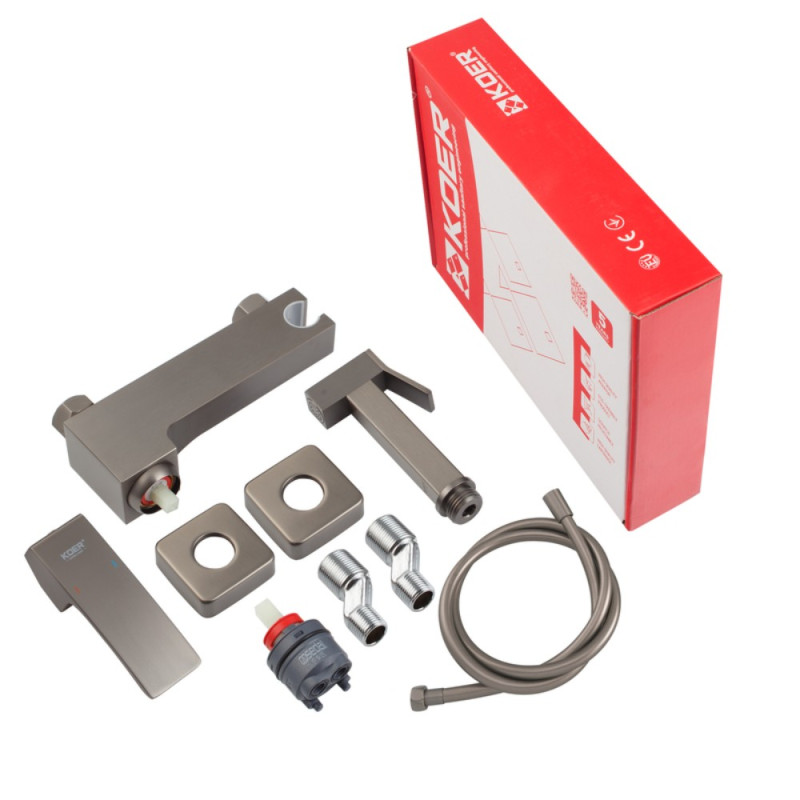 Смеситель для гигиенического душа Koer KB-24037-07 (Цвет графит) (KR6006)