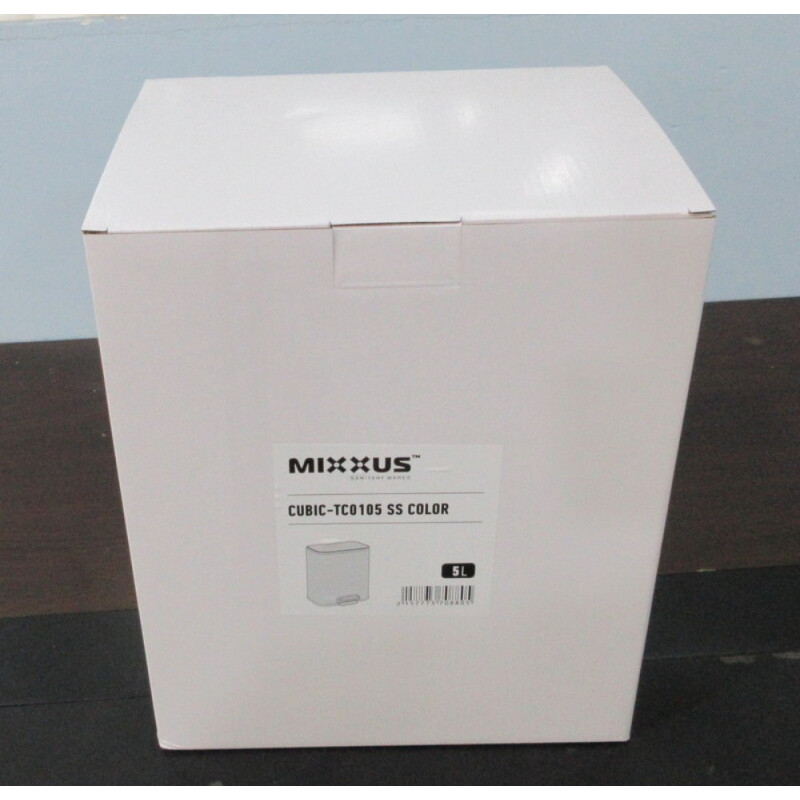 Мусорное ведро с плавным закрытием прямоугольное Mixxus Cubic-TC0105 SS Color 5л цвет нержавейка (MI7088)