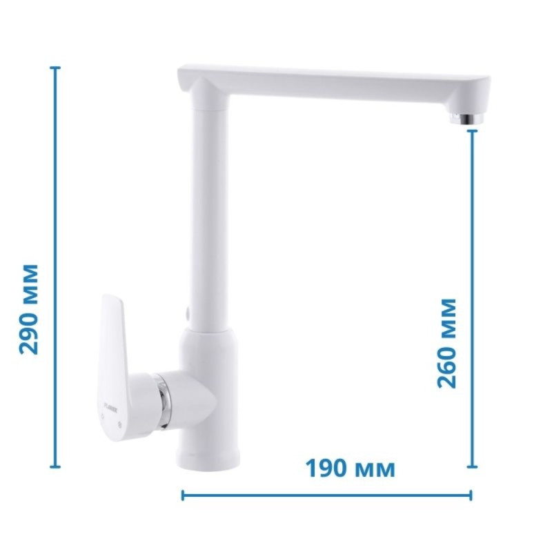 Змішувач для кухні Plamix Mario-017 White (без підводки) (PM0557)