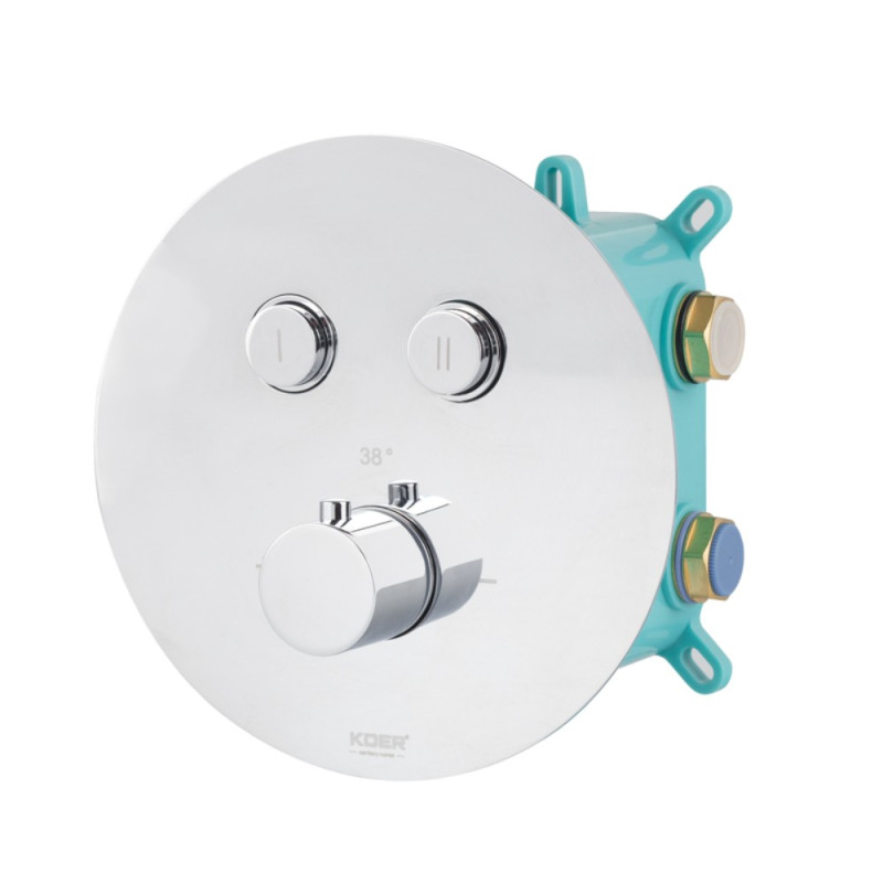 Встраиваемая душевая система с термостатом Koer KB-67012-01 (Цвет хром) (KR4728)