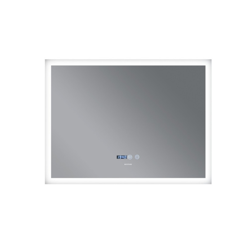 Дзеркало Mixxus FLAT MR04-100x60 з Led Touch, Anti-fog, димером, регулятором яскравості, годинником (MI6008)