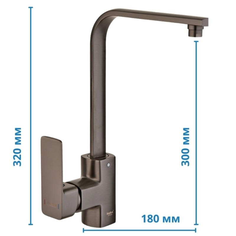 Смеситель для кухни Haiba Kubus 017 Graphite (HB4008)