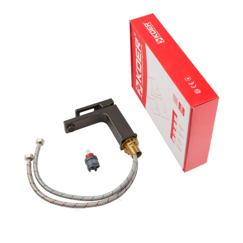 Змішувач для умивальника Koer KB-10009-07 (Колір графіт) (KR5976)