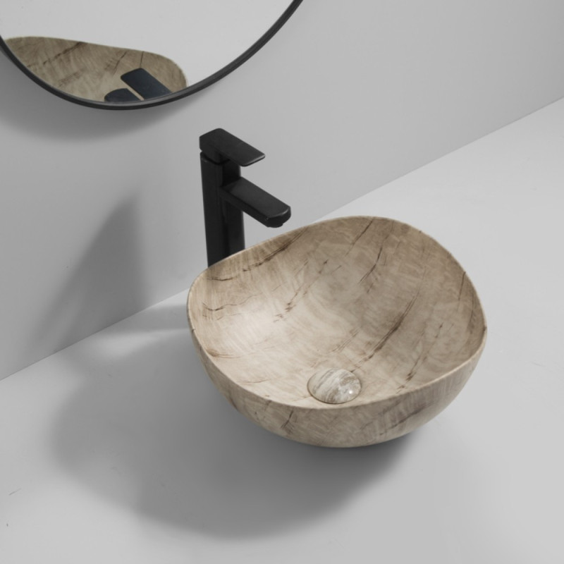 Раковина накладная Mixxus Premium WAVE-0103 MARBLE 380х380х170mm (MP6532)