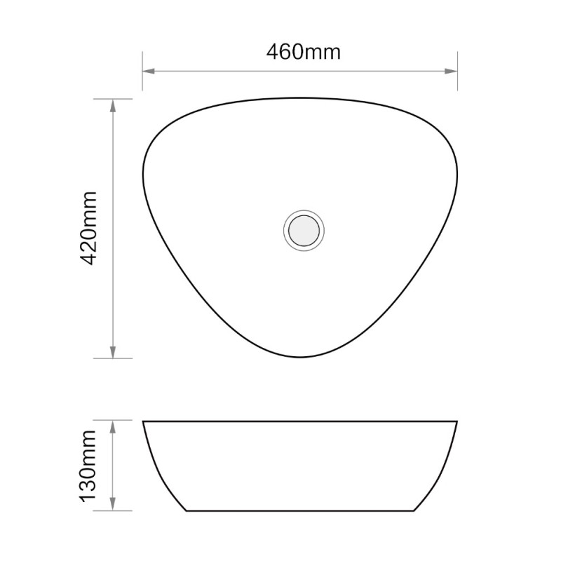 Раковина накладная Mixxus Premium WAVE-0104 MARBLE 460х420х130mm (MP6534)