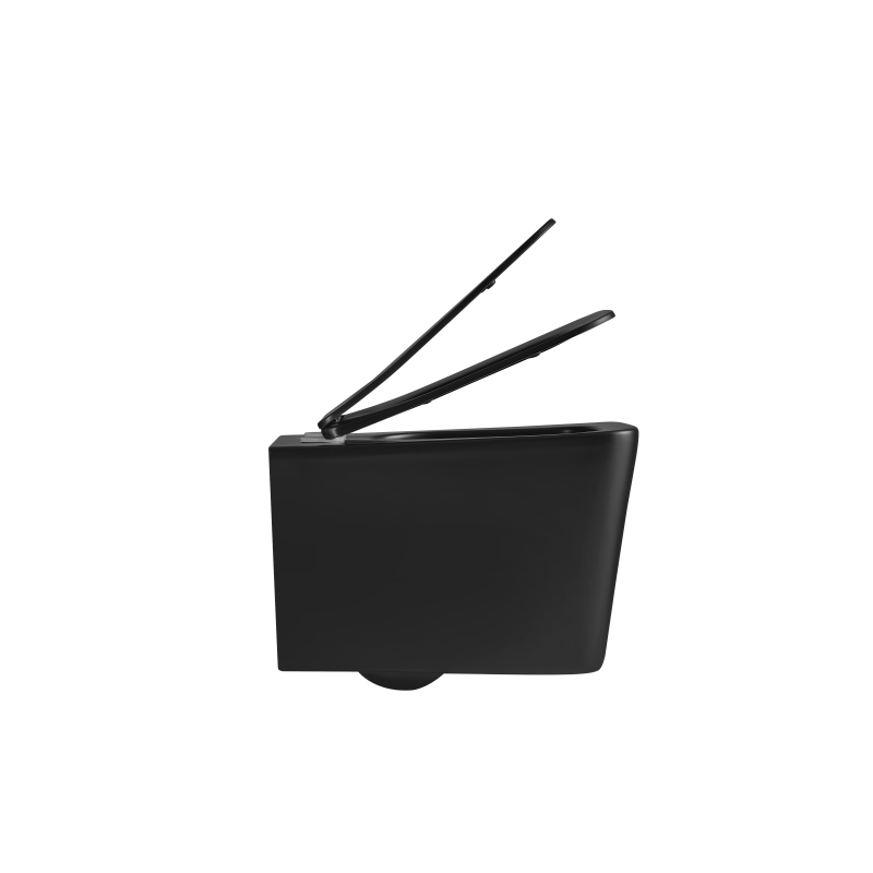 Подвесной унитаз Mixxus Premium Quadro-0302-R Black 530x360x365mm, система смыва RIMLESS (MP6455)