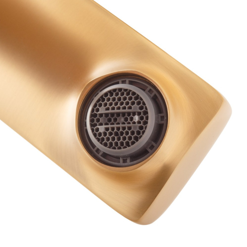 Смеситель для умывальника Haiba Kubus 001 BRUSHED GOLD (HB9622)