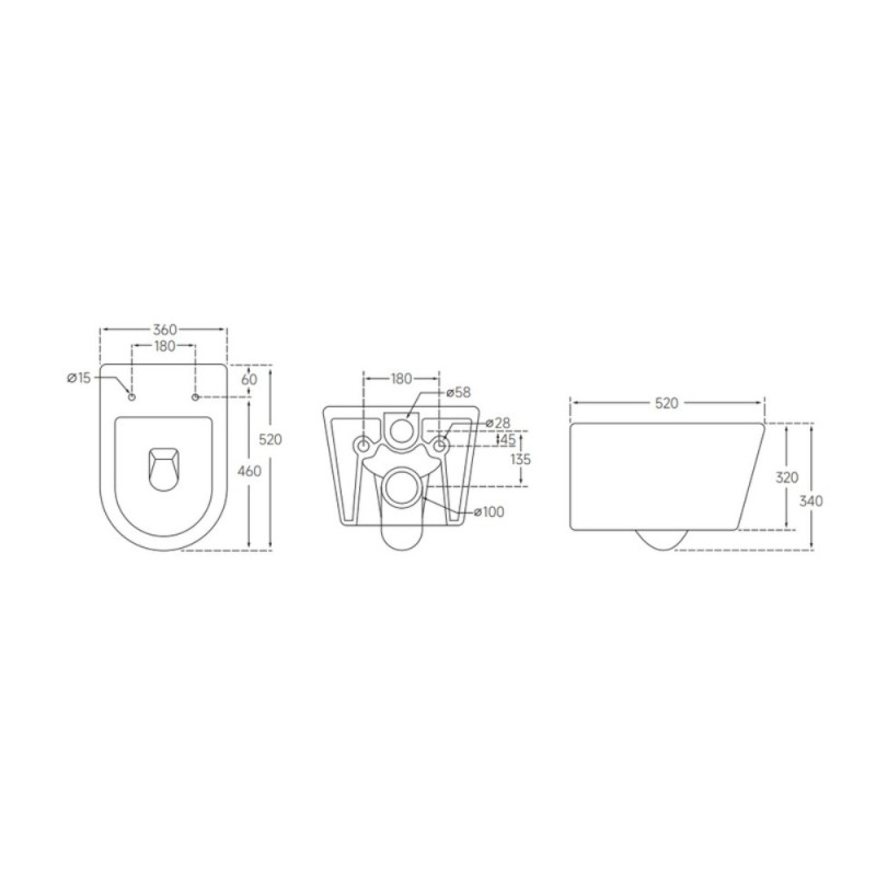 Унитаз подвесной Mixxus BEVEL-0302-T3 520x360x365mm, система смыва TORNADO 3.0 (MI6705)