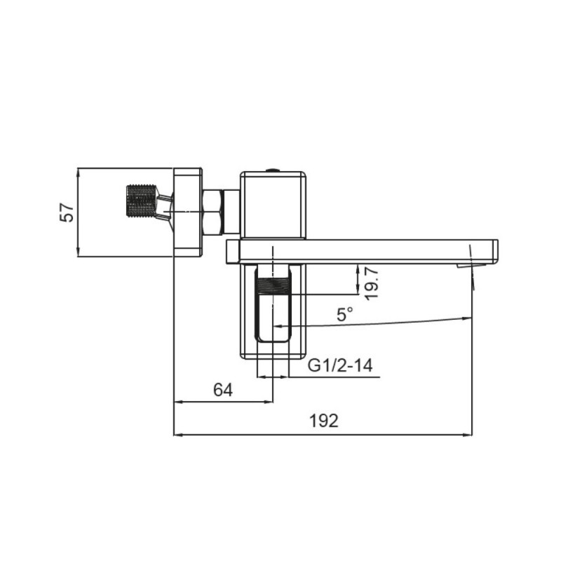 Смеситель для ванны с коротким изливом Koer KB-41009-05 (Цвет черный) (KR3503)