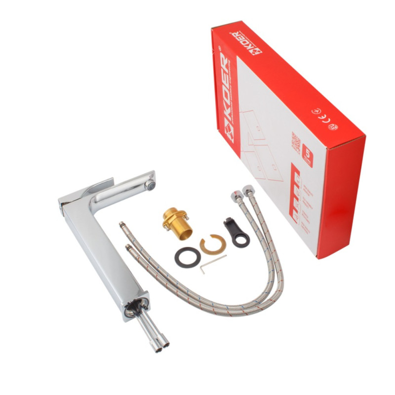 Смеситель для умывальника Koer KB-11010-01 высокий (Цвет хром) (KR3482)