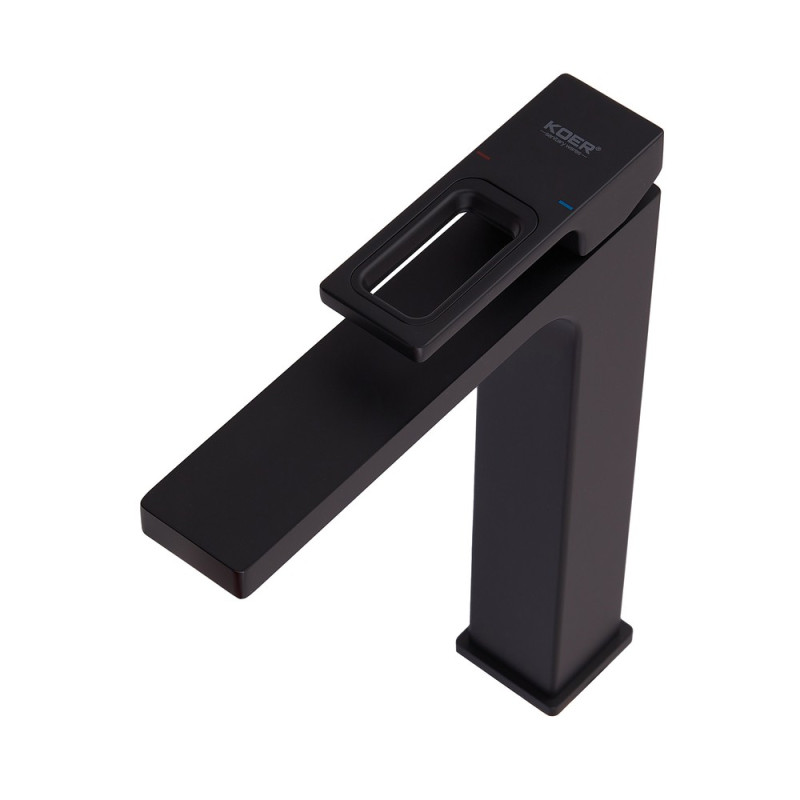 Смеситель для умывальника Koer KB-11009-05 высокий (Цвет черный) (KR3501)