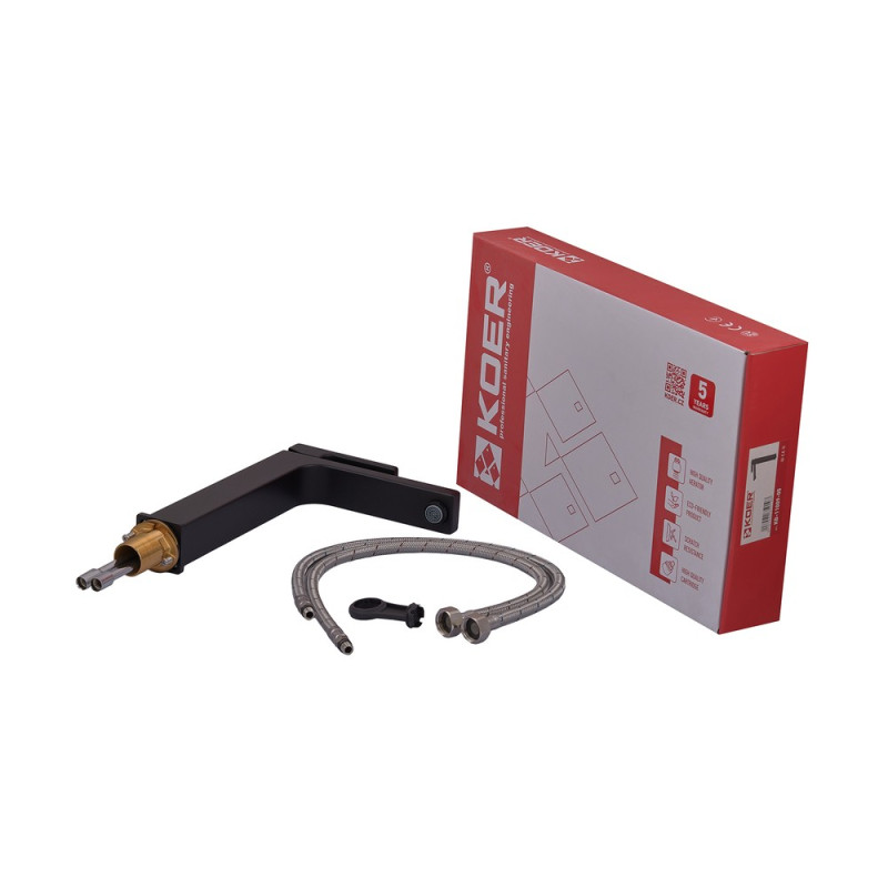 Смеситель для умывальника Koer KB-11009-05 высокий (Цвет черный) (KR3501)