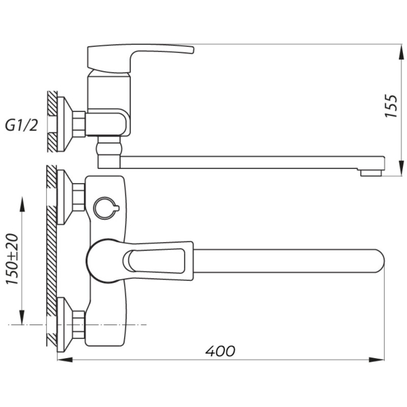 Смеситель для ванны Zerix JLB 135 (ZX2942)