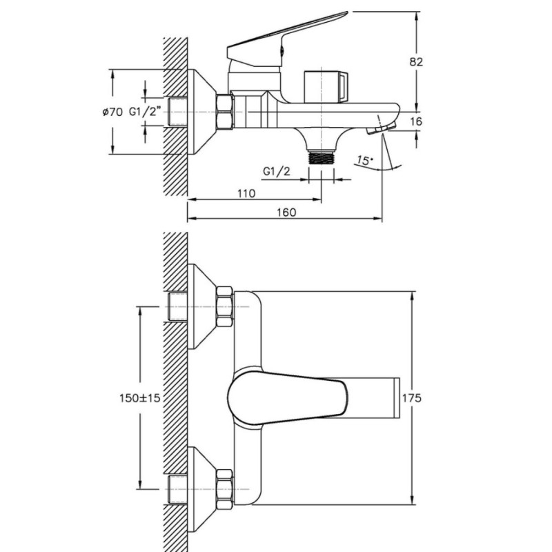 Смеситель для ванны Haiba Nikas 009 (HB0886)