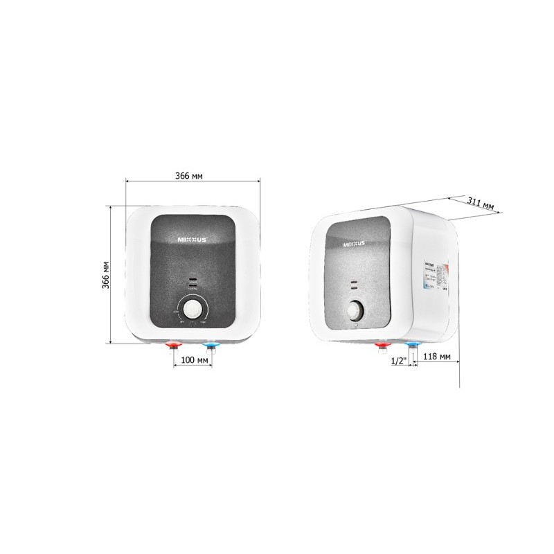 Водонагреватель "Над мойкой" MIXXUS EWH-1115 SMALL OVER накопительный 15 л, мокрый тен 1,5 kW (WH0607)