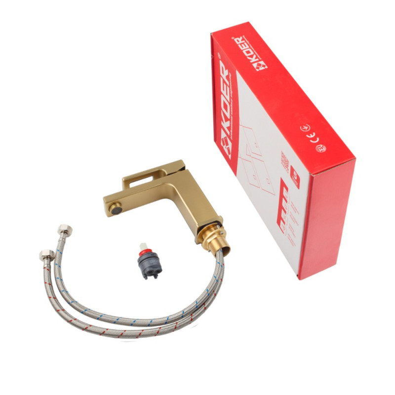 Змішувач для умивальника Koer KB-10009-12 (Колір матове золото) (KR5977)