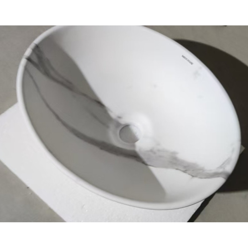 Раковина накладная MIXXUS PREMIUM ELLIPSE-0108 MARBLE 400х330х145mm (MP6526)