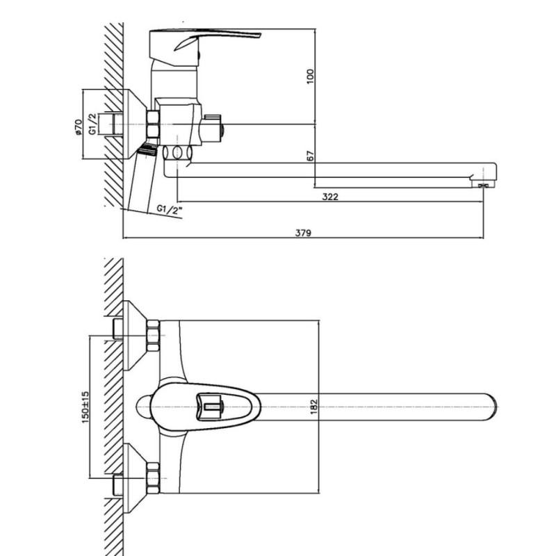 Смеситель для ванны Haiba Xide 006 (HB0401)