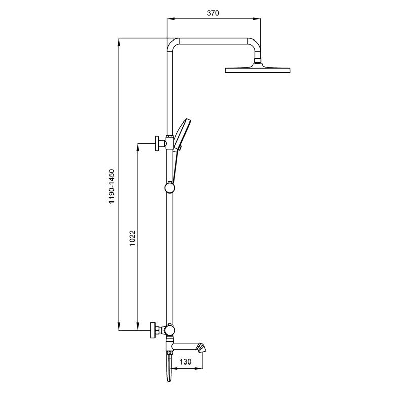 Душевая колонна с термостатическим смесителем Koer KB-57029-12 3 функции (Цвет матовое золото) (KR5956)