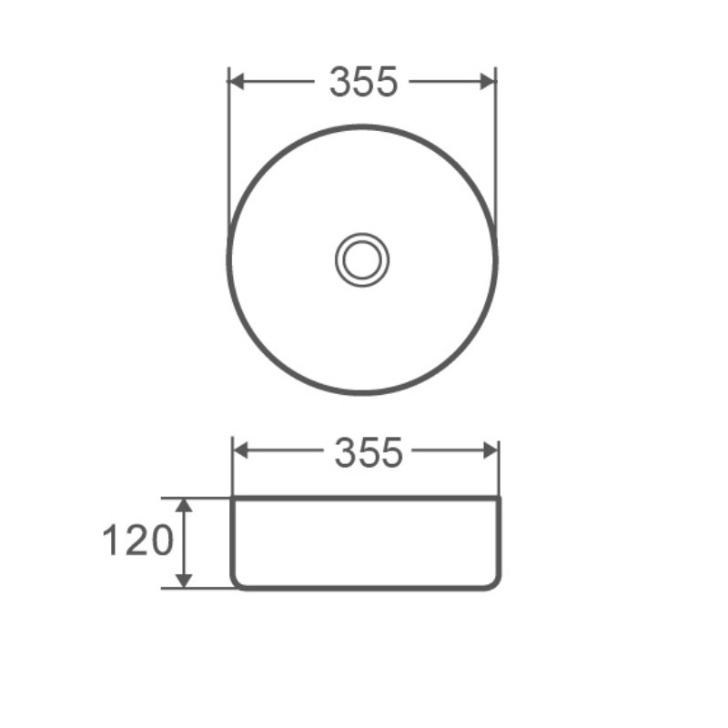 Умывальник накладной керамический Mixxus Premium Topper-0101 355x355x120mm (MP6489)
