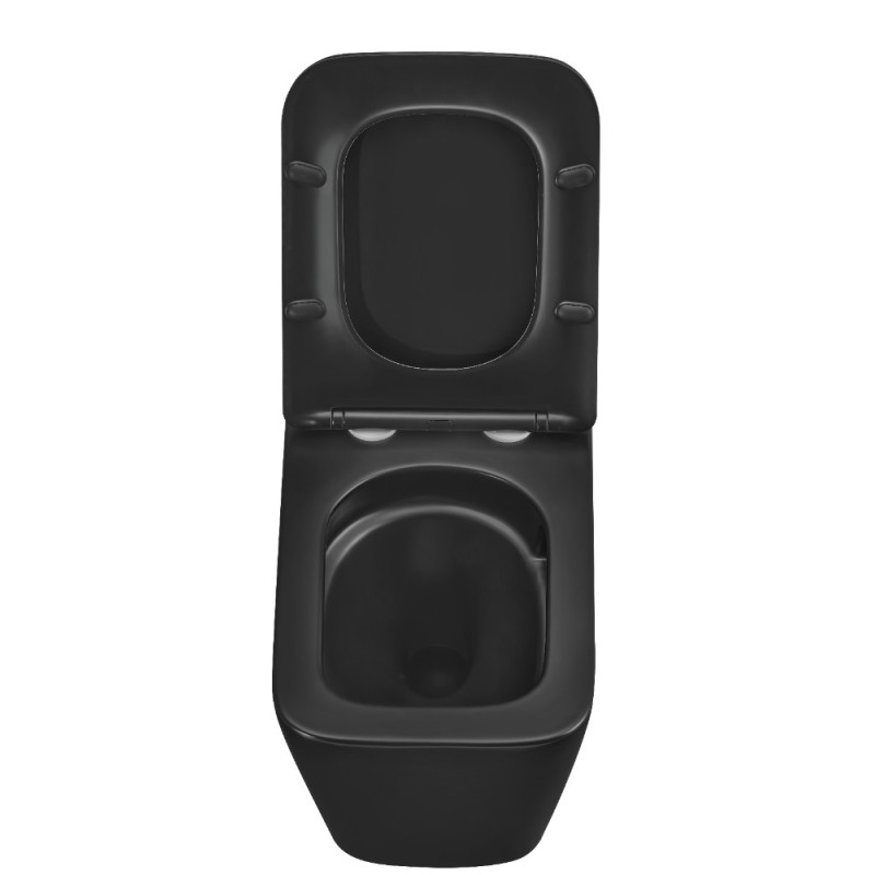 Унитаз подвесной Mixxus Premium QUADRO-0301-T3 BLACK 490х340х360mm, система смыва TORNADO 3.0 (MP6587)