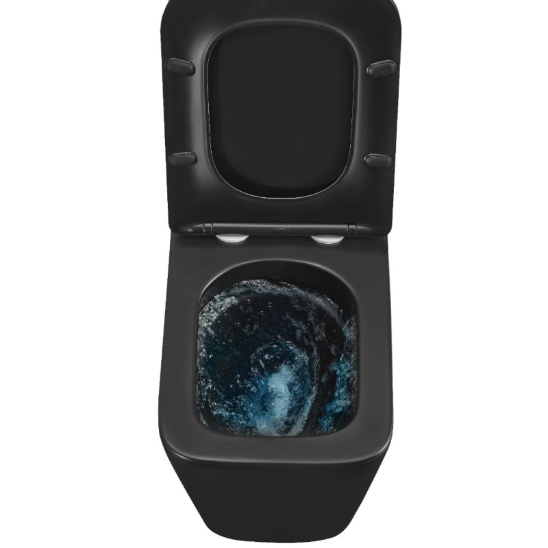 Унитаз подвесной Mixxus Premium QUADRO-0301-T3 BLACK 490х340х360mm, система смыва TORNADO 3.0 (MP6587)