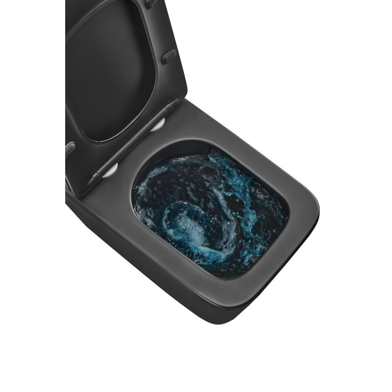 Унитаз подвесной Mixxus Premium QUADRO-0301-T3 BLACK 490х340х360mm, система смыва TORNADO 3.0 (MP6587)