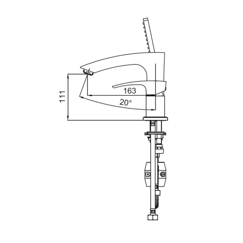 Смеситель на борт ванны Koer KB-43007-01 на 3 отверстия (Цвет хром) (KR3452)