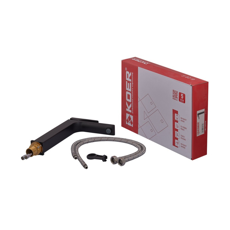 Смеситель для умывальника Koer KB-11010-05 высокий (Цвет черный) (KR3483)