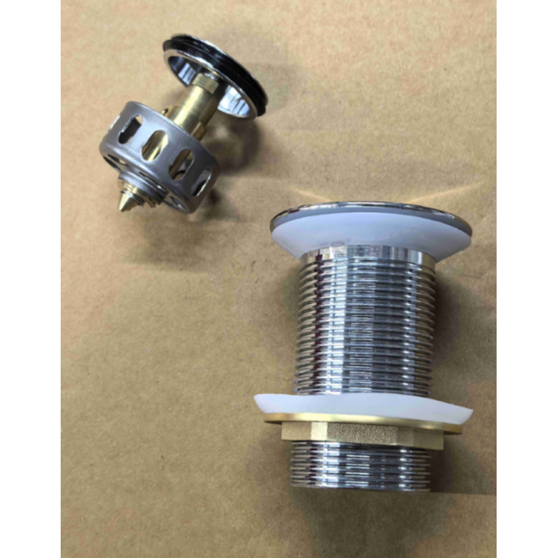 Донный клапан для раковины Koer PW-10-01 1 1/4'' без перелива автоматический СLICK-СLACK (Цвет хром) (KR5797)