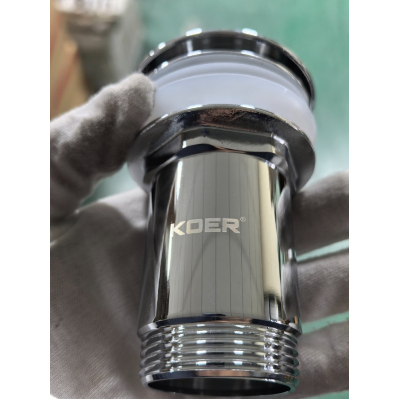 Донный клапан для раковины Koer PW-08-01 1 1/4'' без перелива автоматический СLICK-СLACK (Цвет хром) (KR5786)