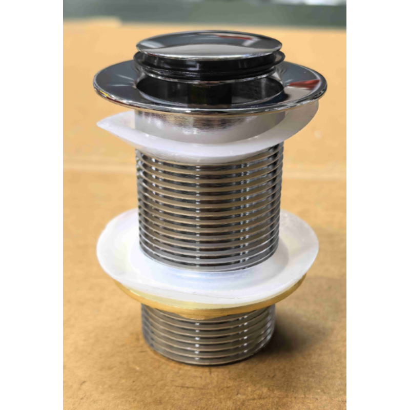 Донный клапан для раковины Koer PW-10-01 1 1/4'' без перелива автоматический СLICK-СLACK (Цвет хром) (KR5797)