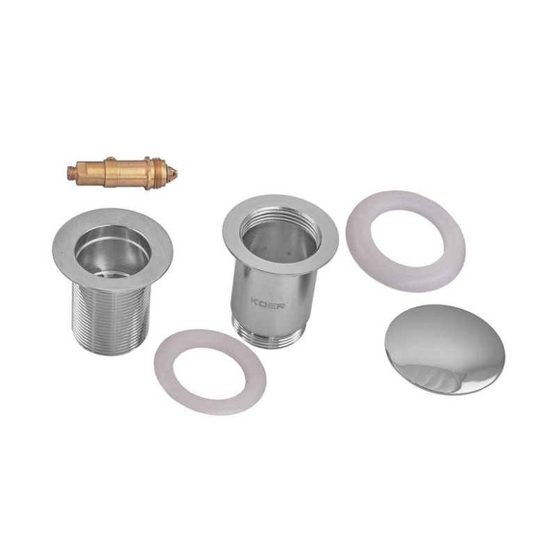 Донный клапан для раковины Koer PW-08-01 1 1/4'' без перелива автоматический СLICK-СLACK (Цвет хром) (KR5786)