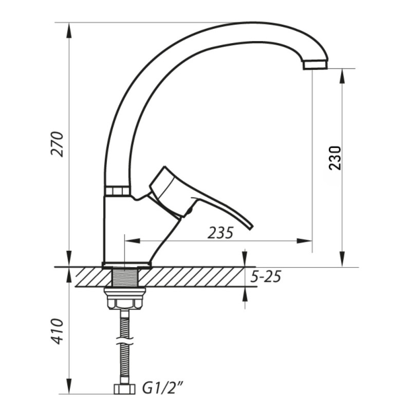 Смеситель для кухни Zerix DYU 135 (ZX0023)