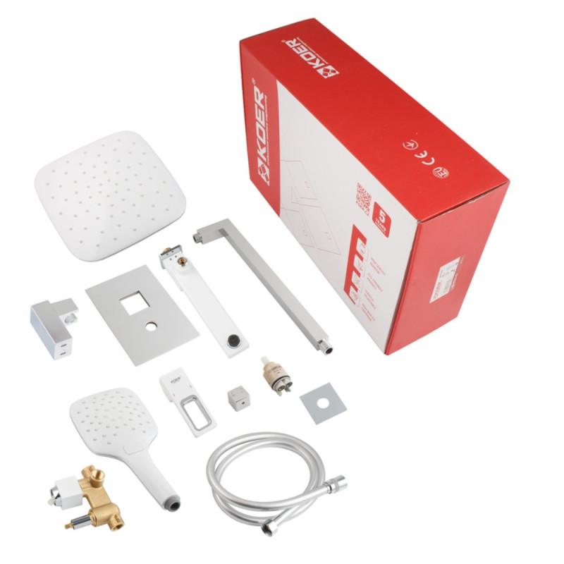 Душова система вбудована Koer KB-66009-04 3 функціі (Колір хром+білий) (KR5990)