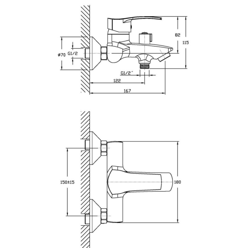 Смеситель для ванны Haiba Onix 009 (HB0321)