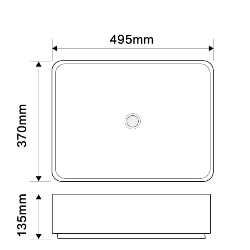 Раковина накладная Mixxus Premium BEVEL-0102 MARBLE 495х370х135mm (MP6519)