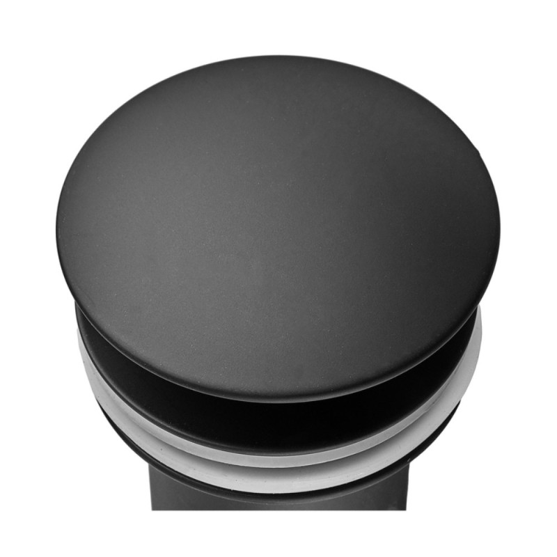 Донный клапан для раковины Koer PW-07-05 1 1/4'' с переливом автоматический СLICK-СLACK (Цвет черный) (KR5785)