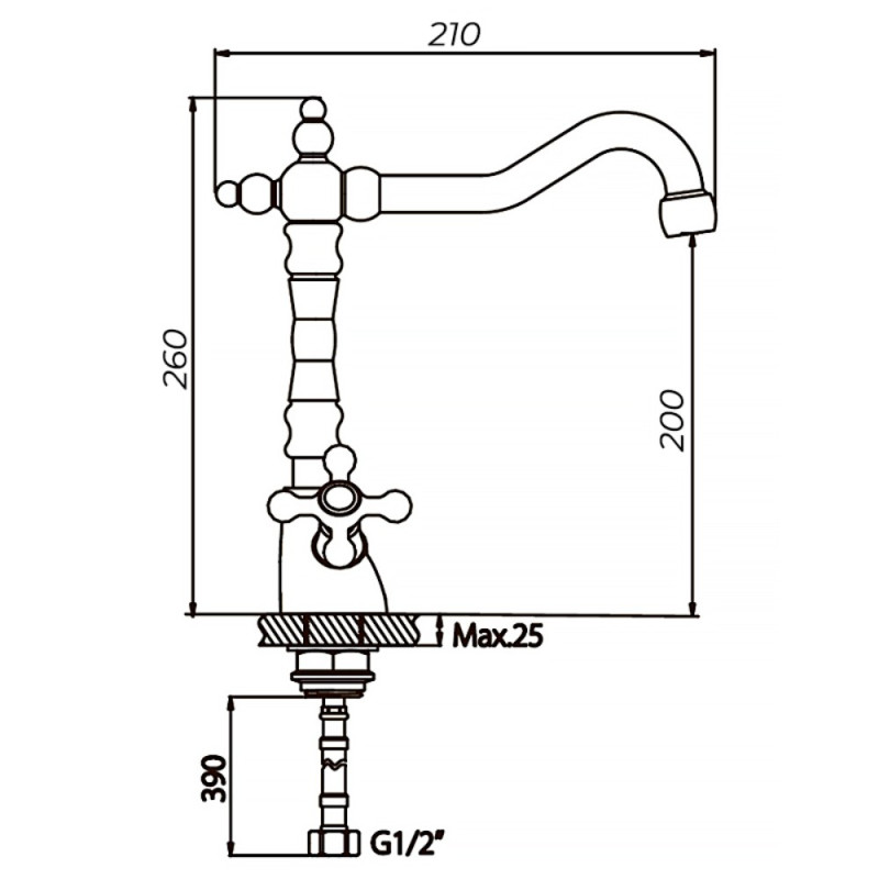 Смеситель для кухни Haiba Dominox 777 (HB0095)