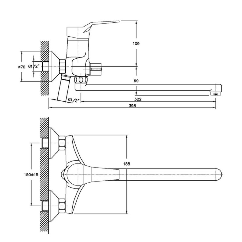 Змішувач для ванни Haiba Zeon 006 (HB0410)
