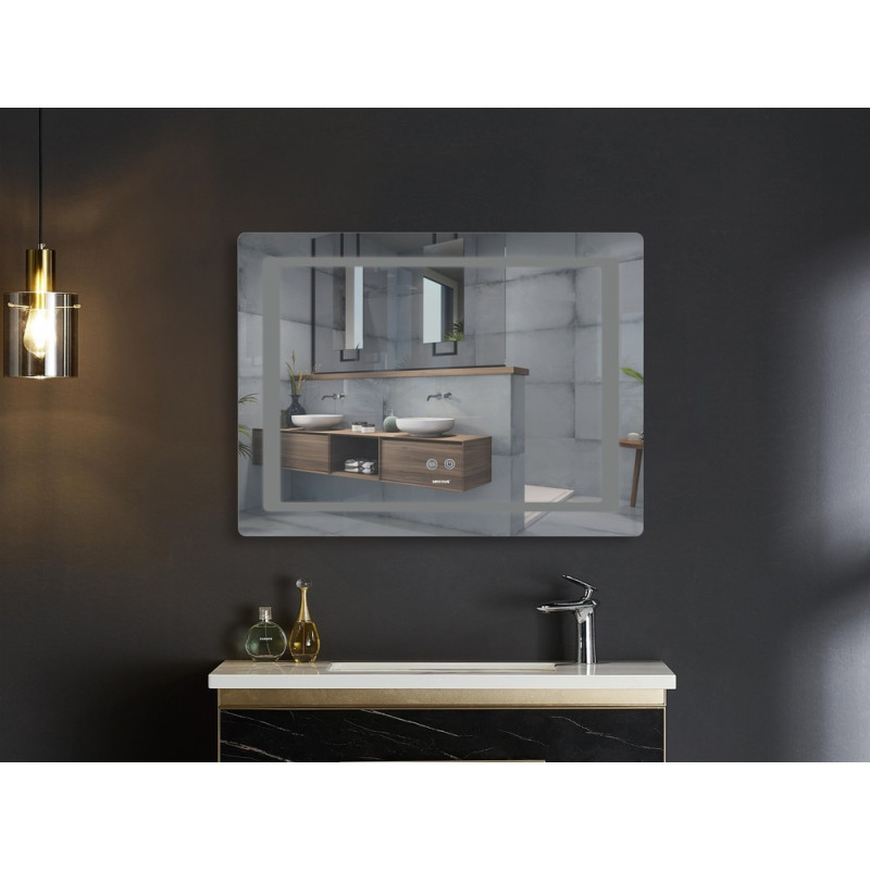 Зеркало Mixxus STYLE MR13-80x60-Reverse с Led Touch, Anti-fog, димером, регулятором яркости (MI6666)