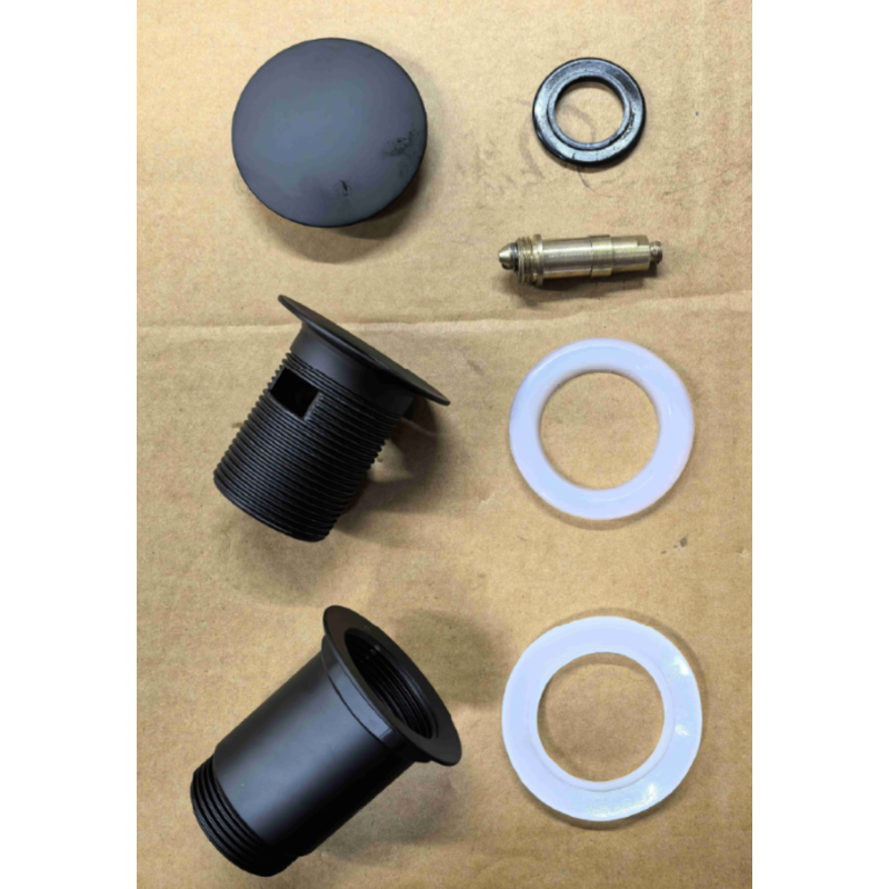 Донный клапан для раковины Koer PW-07-05 1 1/4'' с переливом автоматический СLICK-СLACK (Цвет черный) (KR5785)