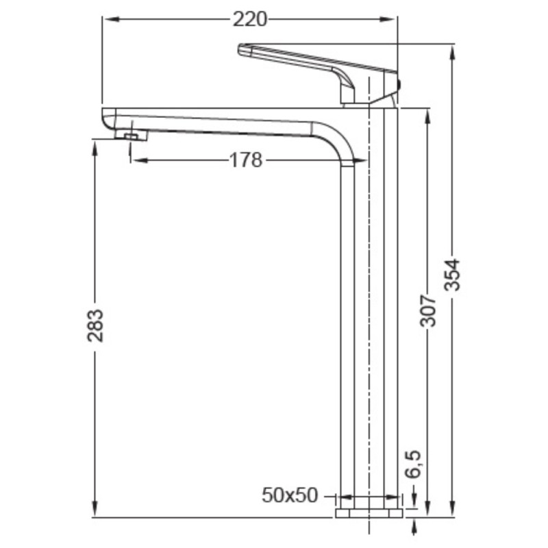 Смеситель для умывальника высокий Koer KB-11031-07 (KR5435)