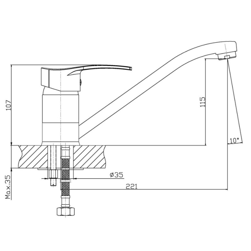 Смеситель для кухни Haiba Onix 004 (HB0767)