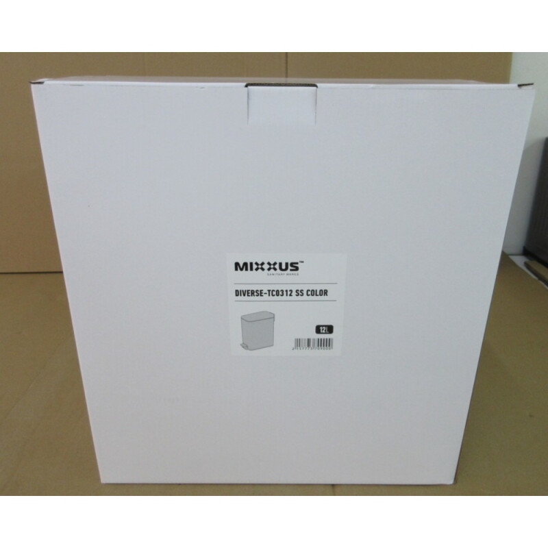 Мусорное ведро с плавным закрытием прямоугольное Mixxus Diverse-TC0312 SS Color 12л цвет нержавейка (MI7090)