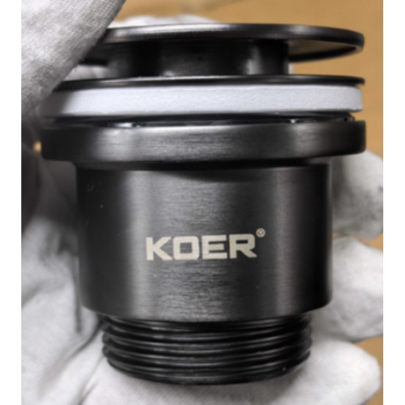 Донный клапан для раковины Koer PW-11-07 1 1/4'' универсальный (с/без перл) СLICK-СLACK (Цвет графит) (KR5793)