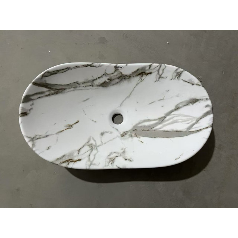Раковина накладная MIXXUS PREMIUM WAVE-0105 MARBLE 620х360х160mm (MP6559)