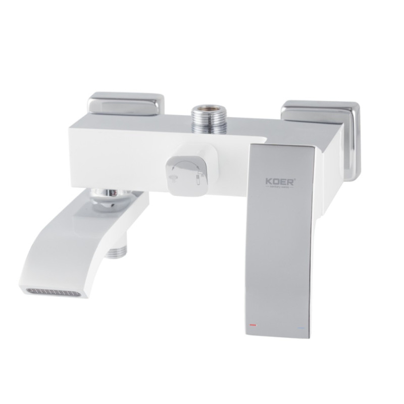 Душевая колонна KOER KB-56007-04 со смесителем, 3 функции (Цвет хром+белый) (KR5159)