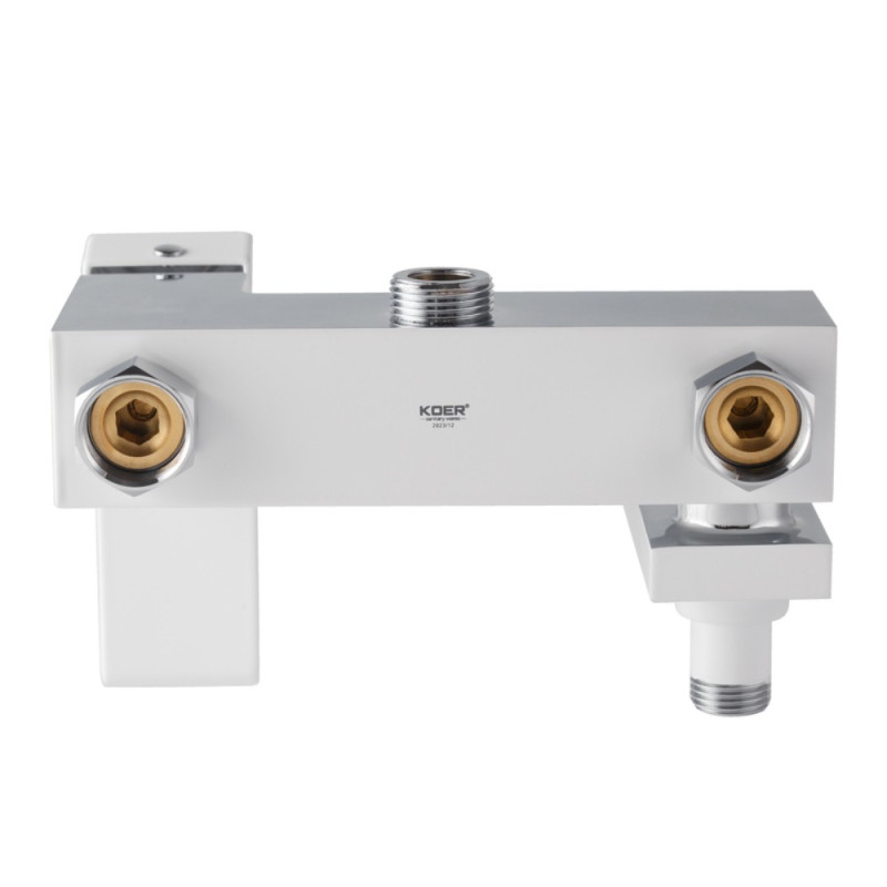 Душевая колонна KOER KB-56007-04 со смесителем, 3 функции (Цвет хром+белый) (KR5159)