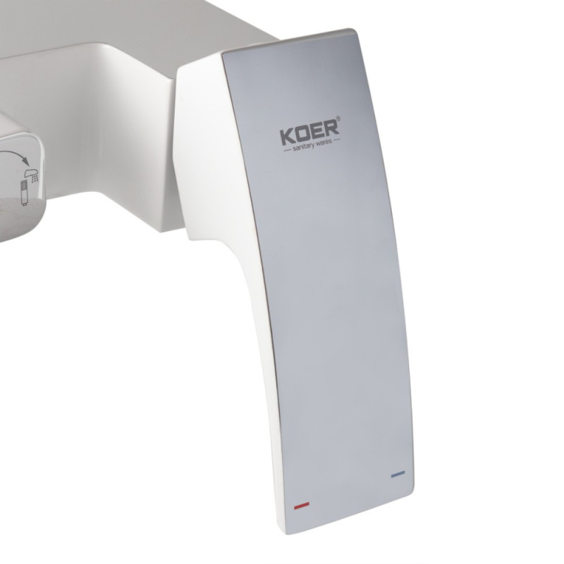Душевая колонна KOER KB-56007-04 со смесителем, 3 функции (Цвет хром+белый) (KR5159)